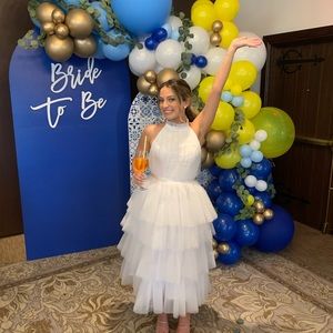 Amazon White Tiered Tulle Dress mid/maxi